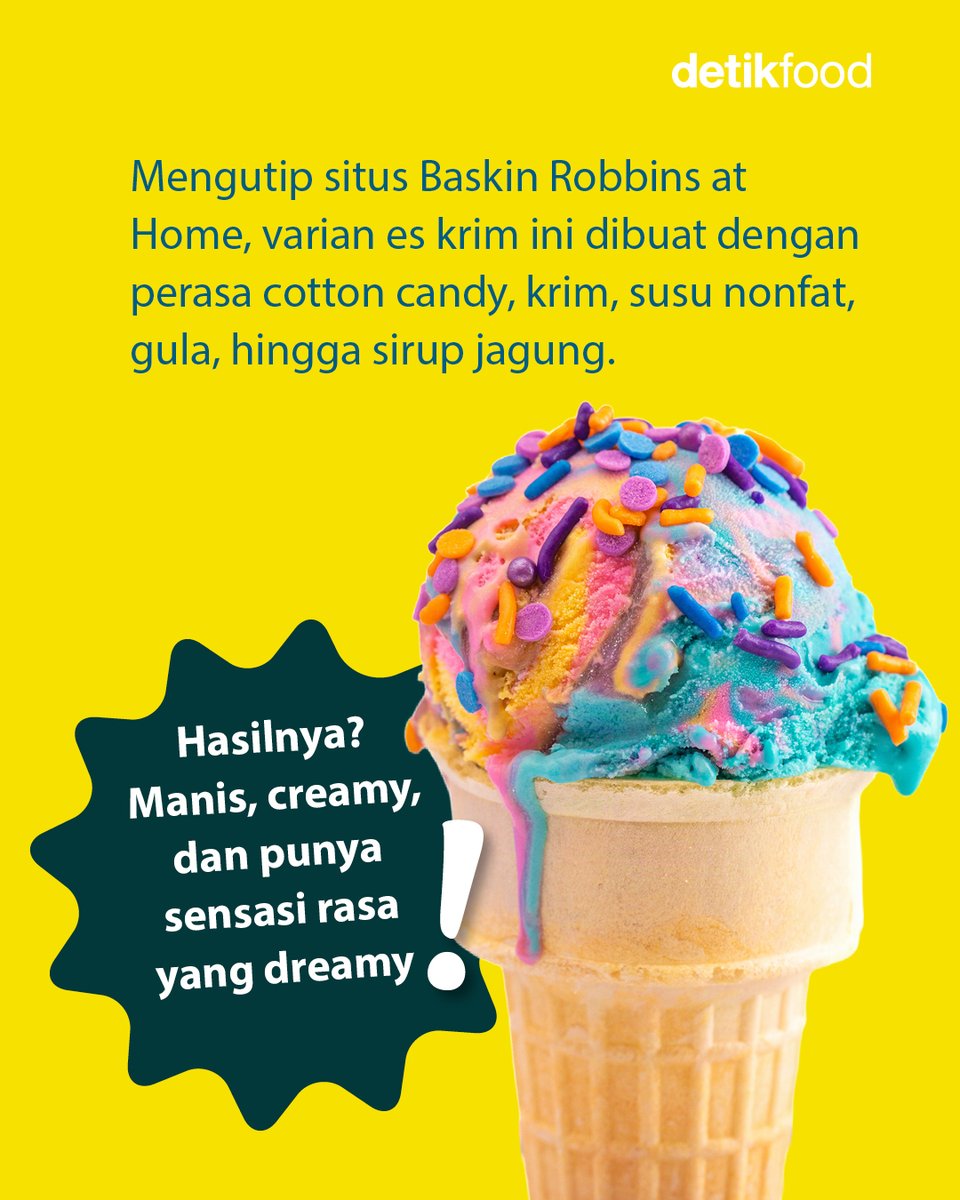 detikfood's tweet photo. Mau cobain Cotton Candy Ice Cream dari Baskin Robbins? Ada promo dengan pembayaran menggunakan Allo PayLater lho!

Yuk, swipe untuk melihat informasinya!

#detikfood #AlloPaylater #EsKrim #CottonCandy #BaskinRobbins https://t.co/X14nGtoq5j