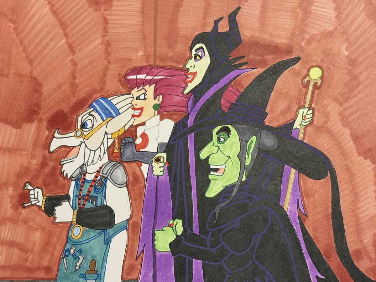 pkart14's tweet photo. Cheering quietly because the Love Potion worked. Background Added. #illustration #pokémon #pokemondrawing #thewickedwitchofthewest #maleficent #mightymorphinpowerrangers #disneydrawing #crossover 
@Disney @DisneyAnimation @PowerRangers @Pokemon @MicheleKnotz @TressMacNeille https://t.co/2cgX7k0HwL