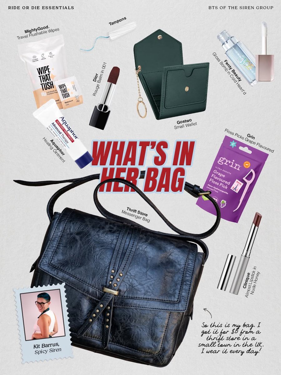 kitthebeefch9js's tweet photo. Three things that ’s bag says about her: she’s a thrift store girly who takes her lip care very seriously, and is someone who absolutely will offer you a wipe 🫦

👜 , fentybeauty, , , . https://t.co/8poLiy0vuv