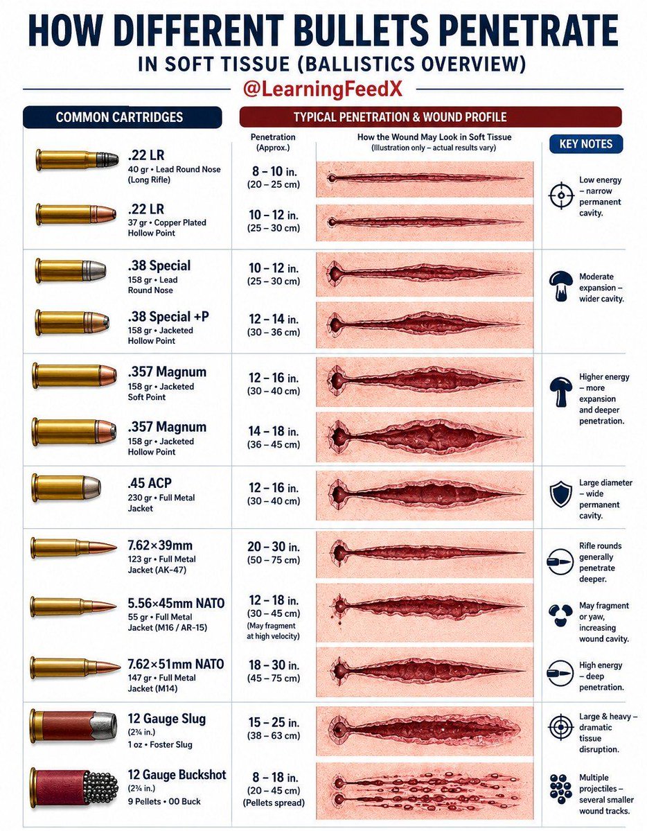 AIGuideHQ's tweet photo. How Different Bullets Behave in Ballistic Gel

 Follow for more @AIGuideHQ https://t.co/xdK4DXyrSz
