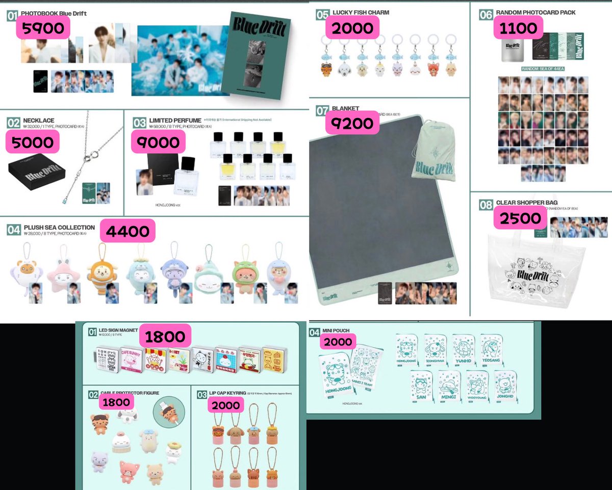 PyonNyan's tweet photo. #ATEEZ 8th Anniversary Exhibition 
BLUE DRIFT OFFICIAL 
MD  韓国限定

⚠️9月29日〆切

グッズの購入代行ご注文受付中です🐰  

各商品、代行費込みの金額で記載 （送料は2次入金） 

 ご希望の商品がございましたら、
画像と数量をDMにてお送りください(^^) 

 ATEEZ ATINY 韓国　グッズ　MD https://t.co/MDsdUp6wEg