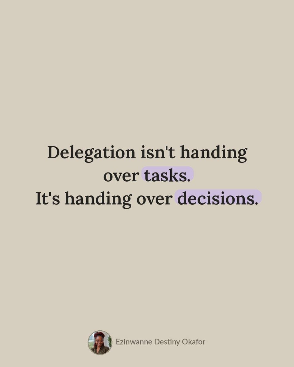 Cassy_Blakes's tweet photo. Delegate the decision, not just the task. Then coach the judgment instead of correcting the output.

#operationsmanagement 
#strategymanagement 
#operationsandstrategy https://t.co/h3ZPut3ROS