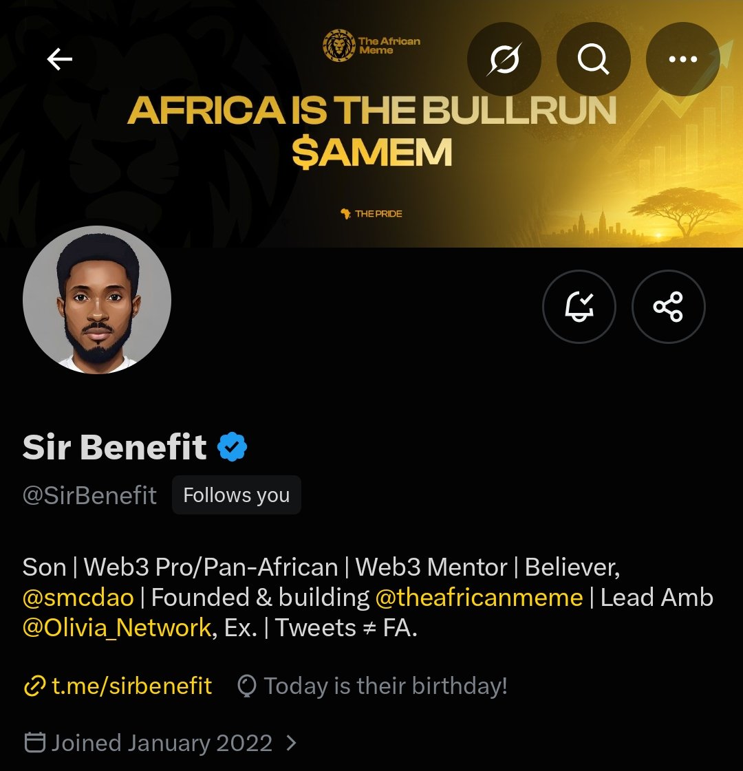 o_ttocrypt's tweet photo. I'm dedicating today's post to a man.

The man who introduced me to $AMEM, our founder, @SirBenefit.

Today isn't really the day to tell that story, but I know I can't talk about my journey into Web3 and crypto without mentioning your name.

Most of my friends know this because whenever crypto comes up in our conversations, somehow your name finds its way into the conversation 😂

It's been an honor working with and for you over the years. I genuinely don't take it for granted.

I've learned a lot from you, and like you always tell us:

"Keep building. Kings will come."
So I'll keep building.

Happy birthday, Ser 🥳

Thank you for all you do for us, and I pray this new chapter brings you even more growth, impact, and fulfillment. $AMEM