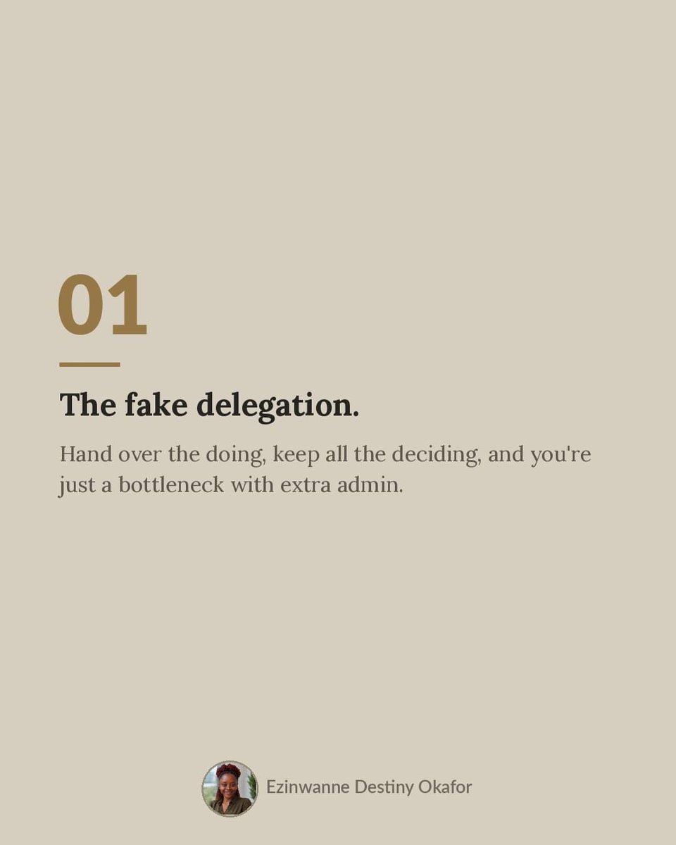 Cassy_Blakes's tweet photo. Delegate the decision, not just the task. Then coach the judgment instead of correcting the output.

#operationsmanagement 
#strategymanagement 
#operationsandstrategy https://t.co/h3ZPut3ROS