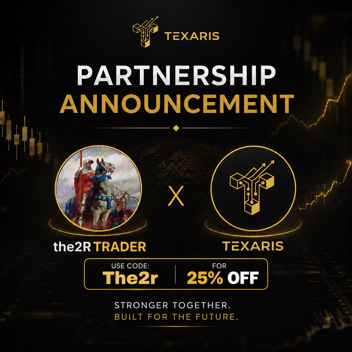 the2rt's tweet photo. I’m pleased to officially announce my partnership with TEXARIS.

This partnership marks the beginning of a new collaboration focused on delivering meaningful value to the trading community through quality content, education, and opportunities.

Looking forward to working with the TEXARIS team and building something impactful together.

More to come.