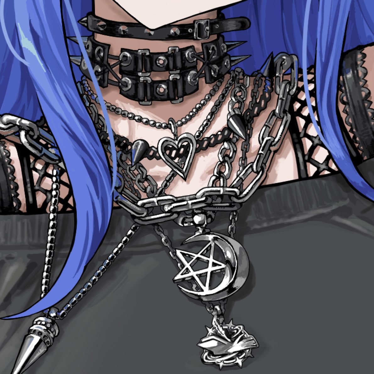 mayamadesu's tweet photo. 首周りこれぐらいわちゃわちゃしてるの好きなんですけど描いてて面倒と描いてて楽しいが頭の中でせめぎ合いながら描いてます。 https://t.co/ZwbmTqAInw