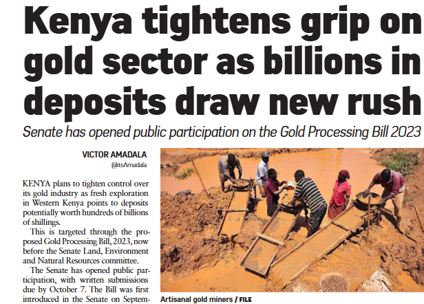 MzalendoWatch's tweet photo. Kenya plans to tighten control  over its gold industry as fresh exploration in Western Kenya points to deposits potentially worthy hundreds of billions of shilling. via @TheStarKenya https://t.co/fhU4PI3sjF