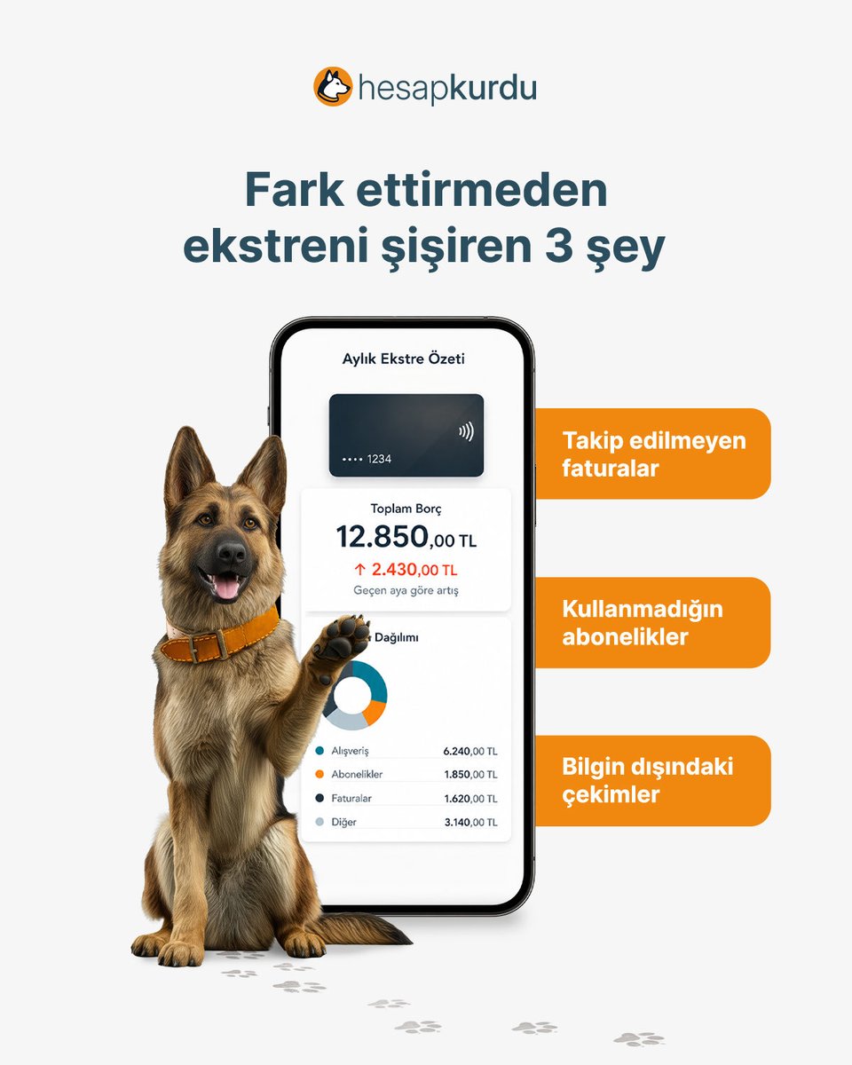 Hesapkurducom's tweet photo. Her ay sadece 10 dakikalık bir ekstre kontrolü ile cebinden gizlice çıkan binlerce TL’yi kurtarabileceğini biliyor musun?🔍

#HesapKurdu #BütçeYönetimi #KrediKartı #ParaYönetimi https://t.co/VzAer9KTGK