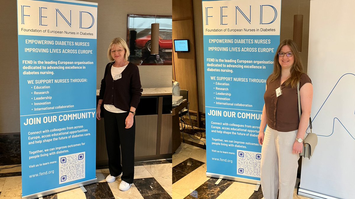 EASDnews's tweet photo. 🤝Visiting our friends at @FEND_diabetes ! Our MD, Manja Deparade-Oertel &amp; Assistant MD, Natasha Buckley-Mühge are at the #FEND meeting today, connecting with colleagues empowering #diabetes nurses across Europe. 

A fitting start as we gear up for #EASD2026 in Milan next week! https://t.co/gcGFti47vn