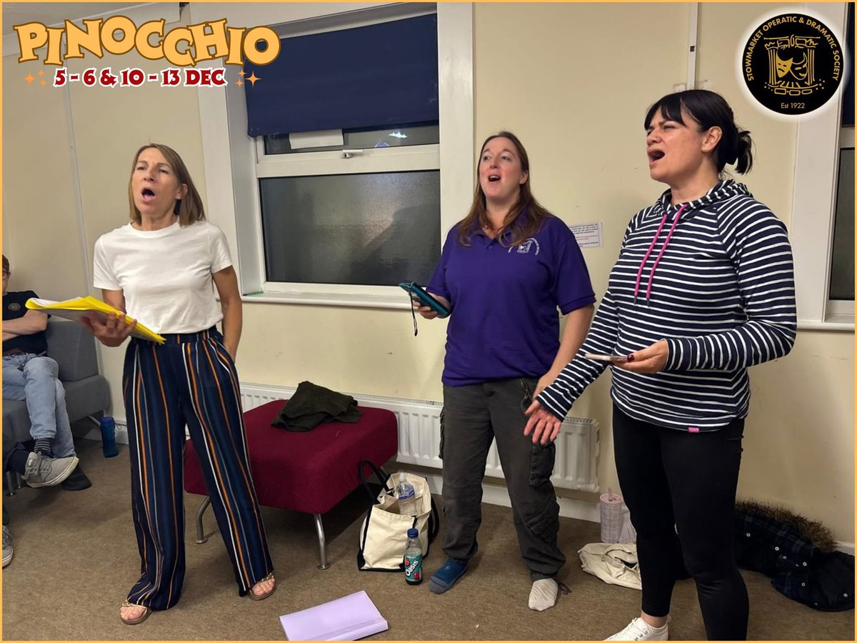 StowmarketODS's tweet photo. There's loads of fun being had at our rehearsals for PINOCCHIO 😄 ✨
You'll love this hilarious take on the classic tale, packed with jokes, songs and some very silly characters!
TICKETS 🎟
https://t.co/ODFyn5ABss
#Stowmarket #Suffolk #pantomime #musical #theatre #Pinocchio https://t.co/qzoZF4q5Q6