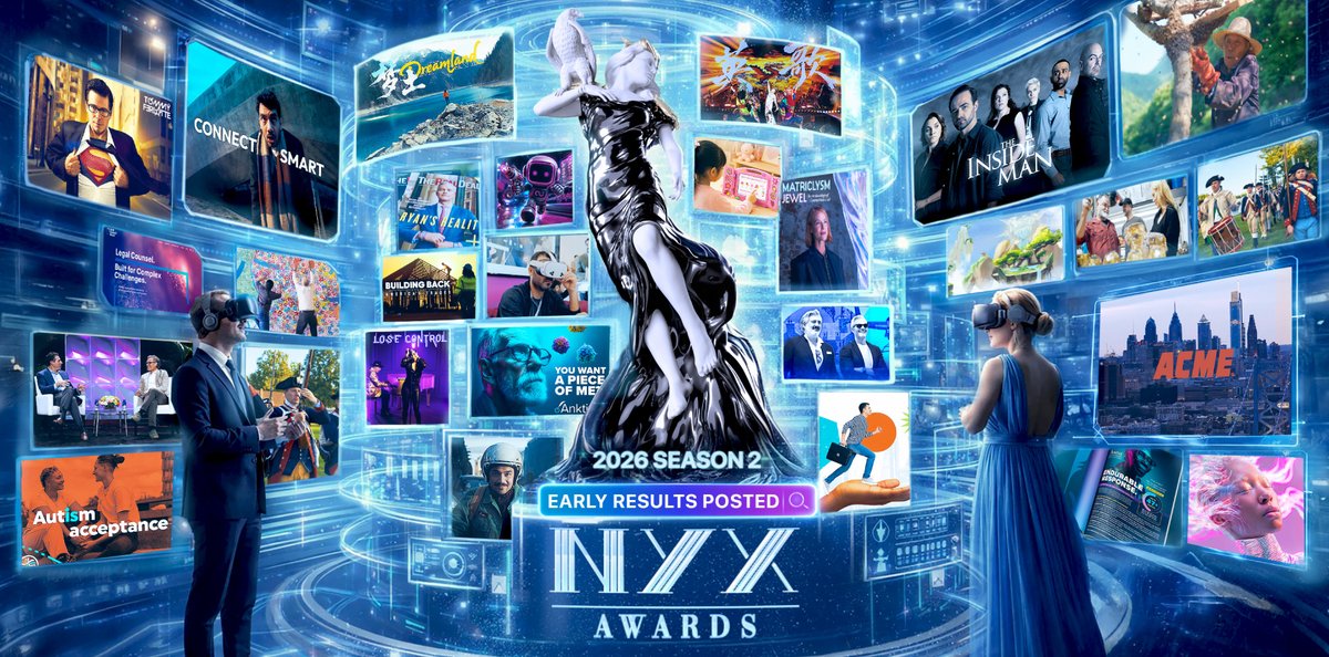 nyxawards's tweet photo. The 2026 NYX Awards Season 2 is celebrating exceptional creativity, innovation, and marketing excellence. Congratulations to all winners for your outstanding achievements!

✨ Explore this season’s winning entries here:
https://t.co/nUl5jydz5Q

#NYX #NYXAwards #marketingawards https://t.co/lruSstPLNI