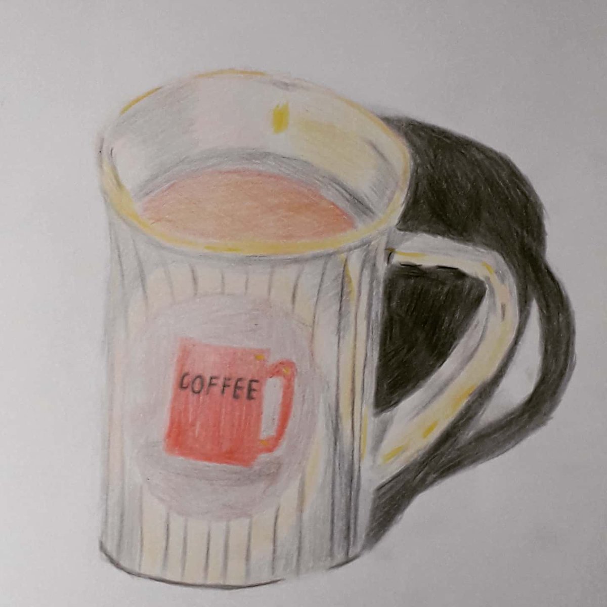 BarabaraOpwlp's tweet photo. Tasse de thé dessinée aux crayons de couleur. https://t.co/diNuql1cs4