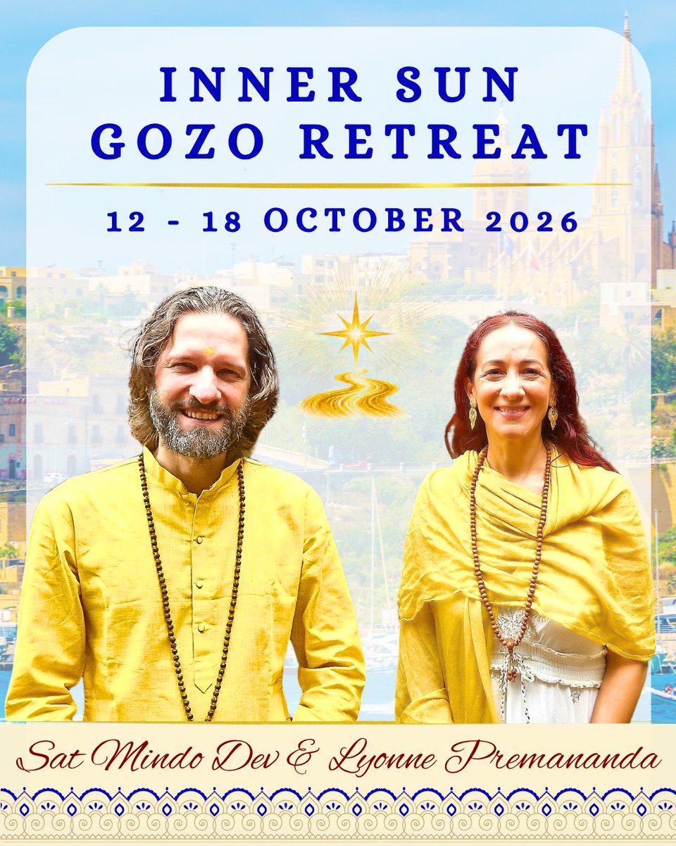 divinemarga's tweet photo. 🌟 #DivineMarga's Inner Sun Retreat 🌟
🔗 Discover more: https://t.co/N3ssneiviJ
✨ Online participation via live stream is also available!
#SatMindo #LyonnePremananda
#DivinePath #FullConsciousness #InnerSunRetreat
#GozoIsland #DivineLove #HeartMindSoul #SourceSelf https://t.co/LJ43CFdhl0
