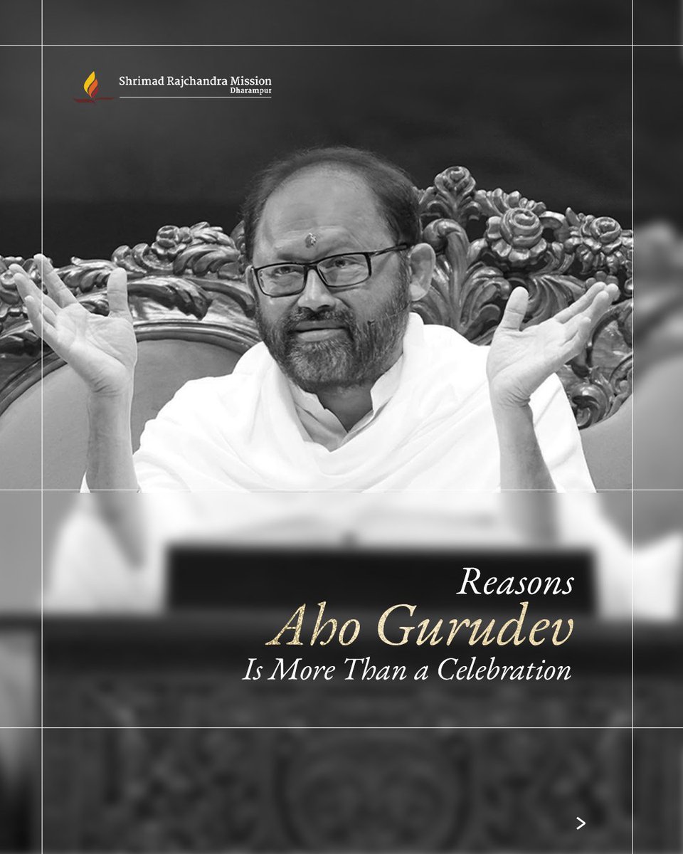 SRMDharampur's tweet photo. Aho Gurudev is far more than a milestone to mark. Thousands gather under one roof to celebrate an Enlightened Existence.

It is a sacred invitation to look inward, align with eternal wisdom, and experience spirituality and selfless service merge into a single way of life.

#AhoGurudev #PujyaGurudevshri #SRMD #JioWorldConventionCentre #Mumbai #HappyBirthdayGurudevRakeshji