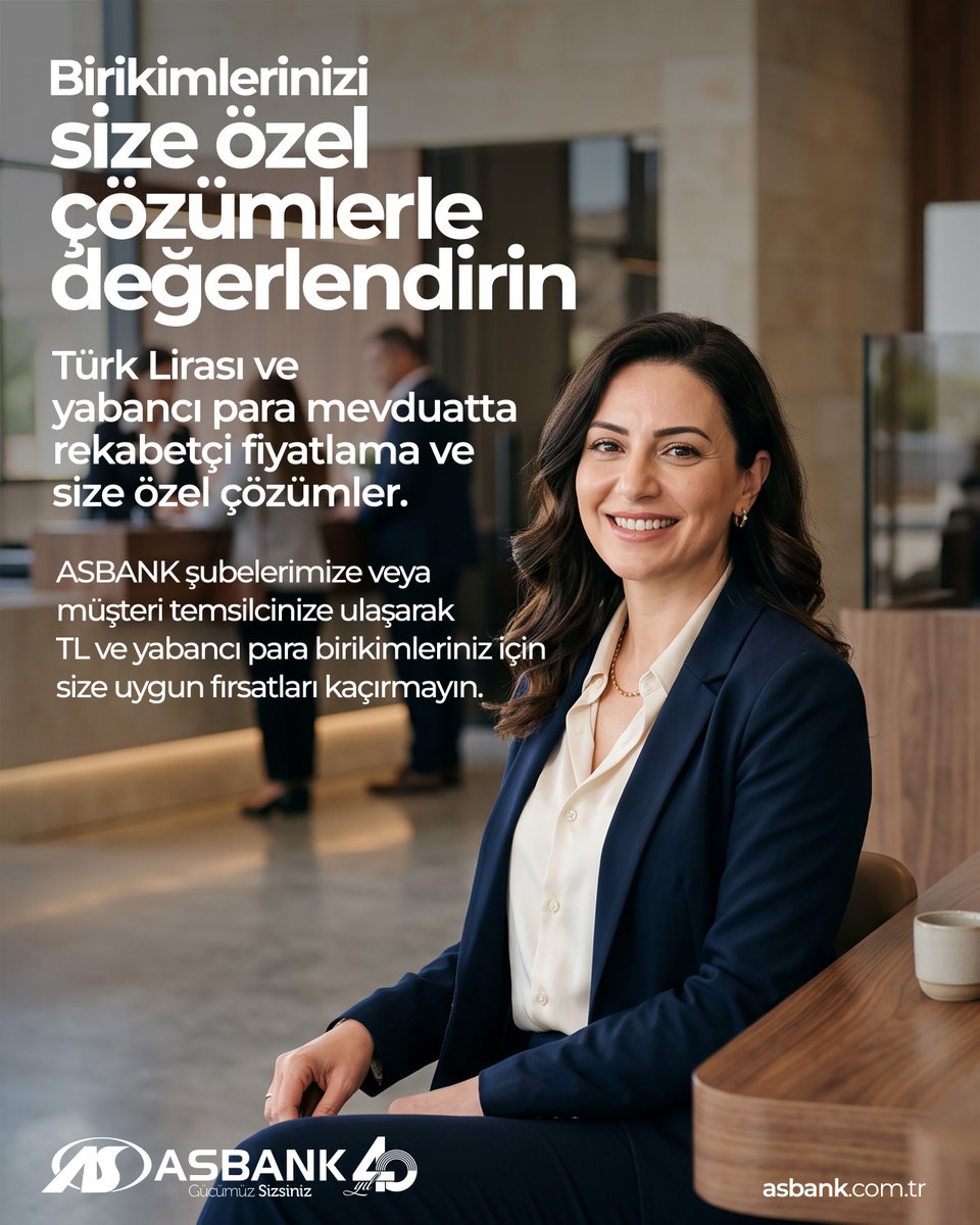 asbankdostbanka's tweet photo. Birikimlerinizi size özel çözümlerle değerlendirin.
Türk lirası ve yabancı para mevduatta rekabetçi fiyatlama ve size özel çözümler.

Asbank şubelerimize veya müşteri temsilcinize ulaşarak TL ve yabancı para birikimleriniz için size uygun fırsatları kaçırmayın. https://t.co/XqUkXzsdpA