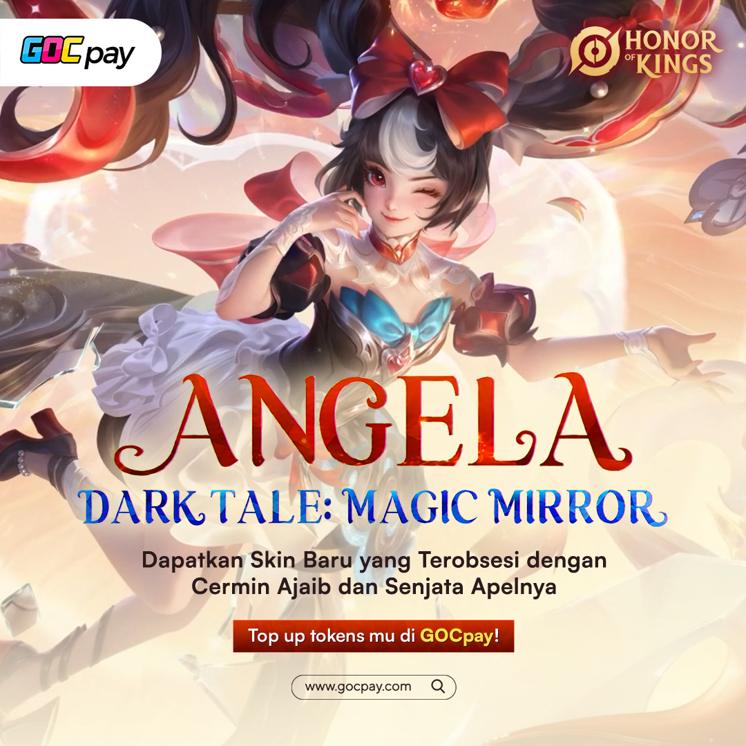 GOCpay's tweet photo. ANGELA DAPAT SKIN MYTHIC 🪞

Dark Tale: Magic Mirror bikin Angela tampil makin magical dengan visual dan efek yang memanjakan mata! Login 7 hari buat dapat 225 Draw Tokens, diskon 25% tiap draw, Bonus Luck hingga 10× dari Lucky Burst sampai 6 Oktober.

#HonorOfKings #HOK #GOCpay https://t.co/qKvDfyiTAH
