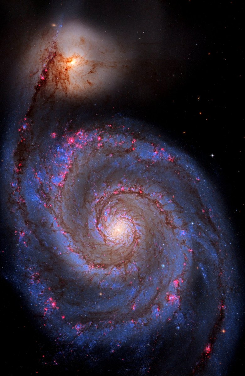 NightSkyToday's tweet photo. The Graceful, winding arms of the Majestic spiral galaxy M51. 🌌 https://t.co/jKkJQznlAC