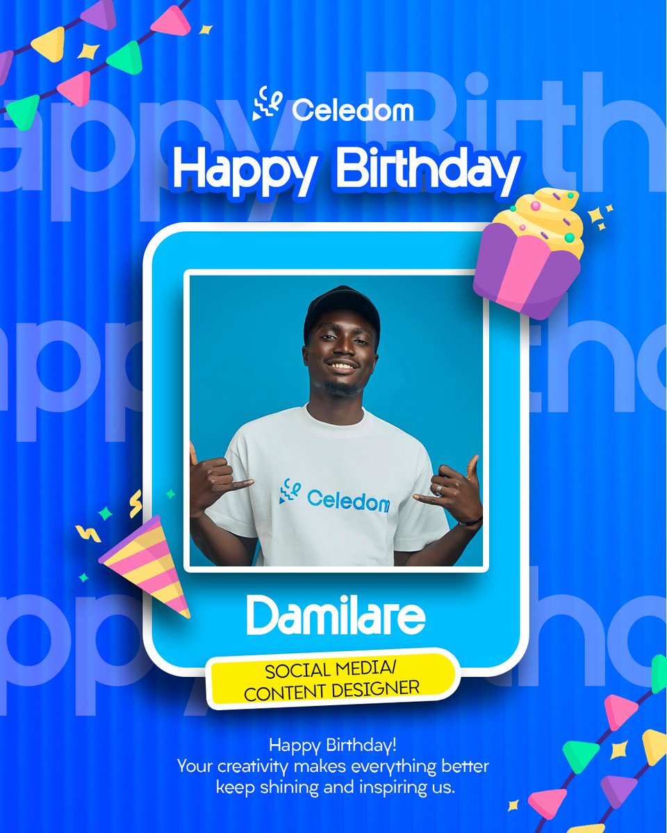 CeledomApp's tweet photo. Happy birthday @dreyy_otunba 🎉

We wish you the very best in this new year 🎉 https://t.co/4dsxWKEA7W