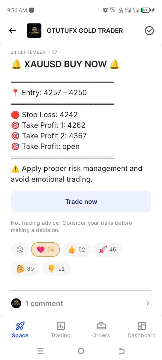 OtutufxOfficial's tweet photo. We provide trading signals, 5 days a week . All TPS smash, this was yesterday! https://t.co/QjX7G909l4