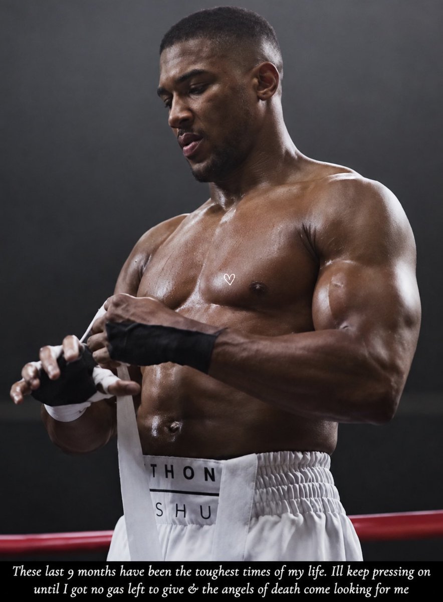 boxingkingmedia's tweet photo. 💙ANTHONY JOSHUA SHARES POWERFUL MESSAGE 💔

Anthony Joshua has posted an emotional message on his social

“These last 9 months have been the toughest times of my life. I’ll keep pressing on until I got no gas left to give &amp; the angels of death come looking for me.” https://t.co/9hDYcBHn4k