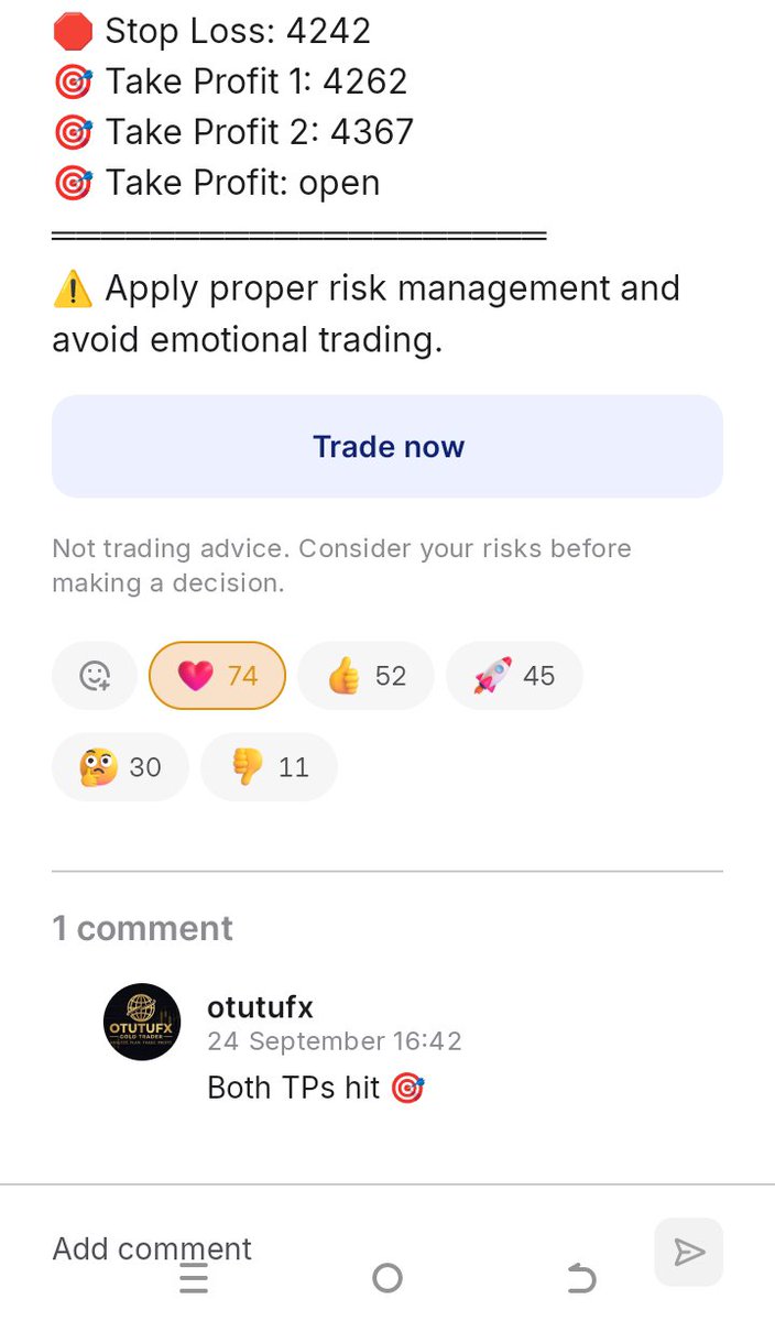 OtutufxOfficial's tweet photo. We provide trading signals, 5 days a week . All TPS smash, this was yesterday! https://t.co/QjX7G909l4