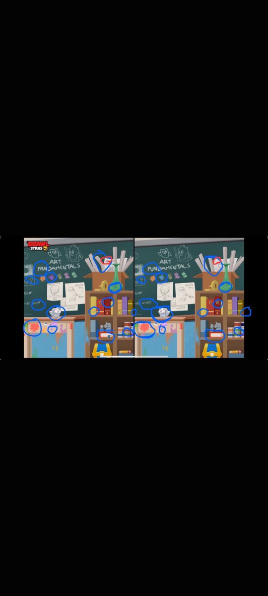 zoinksyeet's tweet photo. @BrawlStars These are all the differences I could find, there are 15 differences in the image #brawlstars #duolingo https://t.co/sQtXBKiFJq
