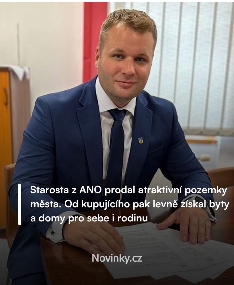 PPeckova's tweet photo. Na poli bytové politiky se hnutí ANO fakt daří. 
Jeden byt za 250 tisíc korun. Tak výhodně nakoupila v roce 2021 čtyři byty firma Miloslava Tůmy, starosty Ralska na Českolipsku z hnutí ANO. 
Prodávajícím byl podnikatel, jemuž město Ralsko v čele s Tůmou prodalo několik měsíců předtím ohromný balík pozemků, které se měly později zhodnotit díky megalomanskému záměru polostátní firmy ČEZ.