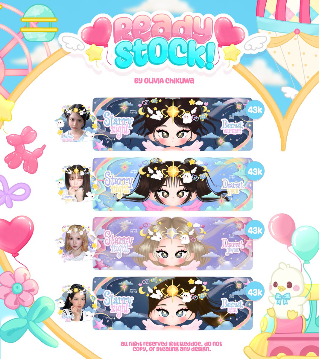 littleddoe's tweet photo. യ 🌸🛺  help retweet?  tYsm!  ♡︭ 

𓂅 🎪 ៶៲៸ ding — dOng!  ◎ 🍎 oLiviA chiKuwA datang bawain ready stoCk ‘hearts2hearts starry nigh!’  ⑅ 🥣🐥 𓊔 with price ꒰ IDR. 43.000 ꒱ . . 🖍️ .ᐣ  yuk segera jemput di dm ☘️ 𖠗

fee recolor : 8.000
get 3 ava

へ 💌 #bealanja 𖣠 https://t.co/kjXZOWkkYF