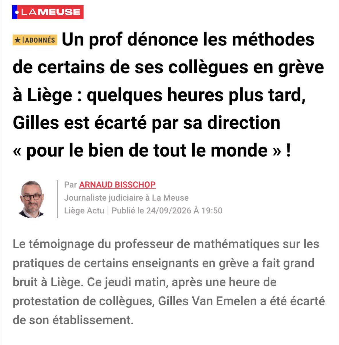 valerieglatigny's tweet photo. Le droit de grève est une liberté fondamentale. Le droit de travailler et la liberté d’exprimer une opinion différente le sont tout autant.

Chacun doit pouvoir faire entendre sa voix, défendre ses convictions et exprimer son désaccord, dans le respect des valeurs de notre société et des autres.

Dans nos écoles, aucun enseignant ne doit subir de pression, d’intimidation ou de sanction pour le simple fait de choisir de travailler ou de ne pas partager l’avis de ses collègues.

Je serai particulièrement attentive aux suites qui seront données à cette situation. Je demande que toute la lumière soit faite, avec objectivité et dans le respect de chacun. 

Comment apprendre à nos élèves à respecter les opinions différentes si, dans nos écoles, ceux qui pensent autrement ne peuvent pas faire entendre leur voix ? Le respect du débat et de la liberté de chacun doit être une réalité pour tous.