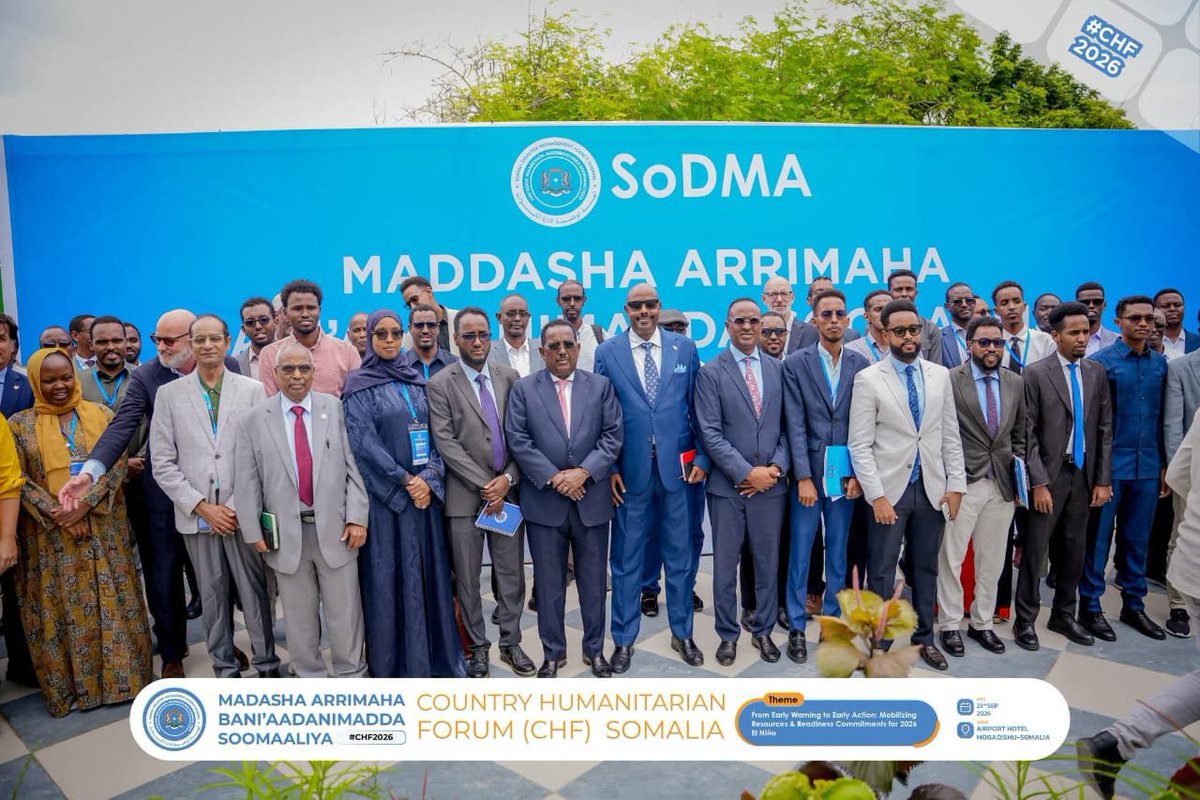 gedo247's tweet photo. The just-concluded Country Humanitarian Forum (CHF2026) in #Mogadishu issued a communiqué reaffirming commitments to strengthen Humanitarian Coordination, Preparedness and Early action as Somalia braces for El Niño-Related risks.
#CHF2026 #ElNino2026 #ElNinoPreparedness #Somalia https://t.co/OeBOm16bQy