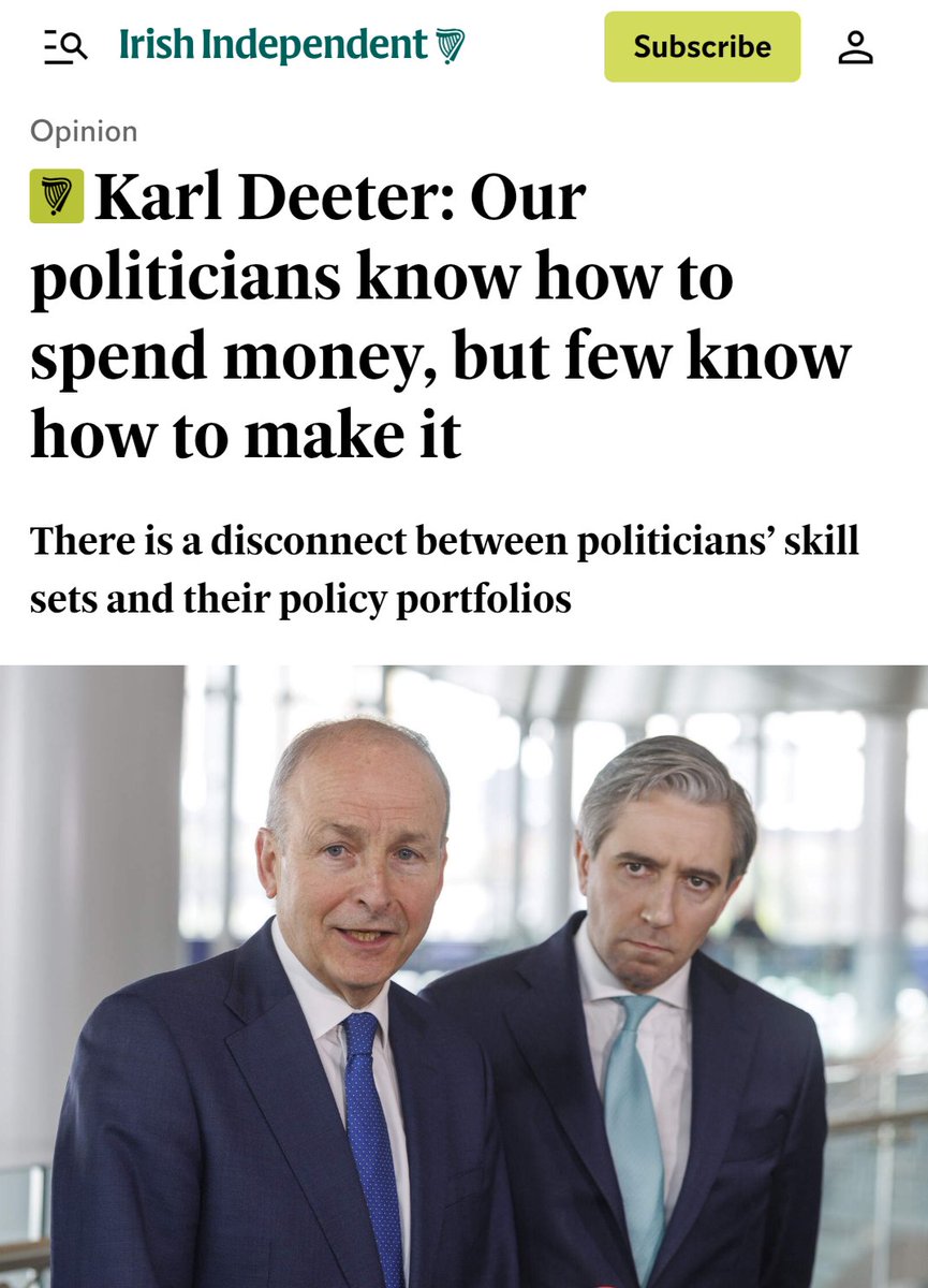 RobCarryBray's tweet photo. Simon Harris, who appointed himself Minister for Finance earlier this year, has never had a job of any kind outside of politics.

He has zero academic qualifications beyond his leaving cert. He started two different college courses but dropped out twice.

He has never been self-employed. Never started a business, never created a job, never had to worry about covering payroll or paid a penny in VAT.

Now he runs our economy.

But how does that happen?

Simon is in the job he's in because he's exceptionally good at playing politics.

He managed to climb the Fine Gael ladder all the way to the top.

But it would leave you wondering - is there any other job in which a person's complete lack of any relevant education, skills, training, work experience or track record would be set aside?

Simon was democratically elected so he is entitled to be where he is. But is Ireland really best served by giving top jobs to people with no knowledge of what they're doing? 

The upcoming budget will be a great example. 

Simon will use our money to buy votes for those from traditional Fine Gael income brackets - and absolutely stick the boot into those who come from areas, social backgrounds and age brackets from whom he has nothing to gain.

Decisions won't be made on the basis of what's best for the people of Ireland. We've a pure politician in charge. Simon will make decisions on the basis of what's best for Simon.