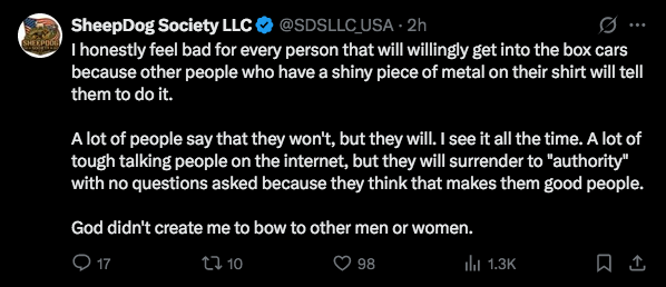 HealthVirgin's tweet photo. @SDSLLC_USA When YOU know for a fact that someone wants YOU dead, surrendering to police and being tossed in the brig for the night can be a good option, if available.
Officer Friendly might be YOUR only friend. #SayThankYOU😎 https://t.co/xQ9KbAhcZC
