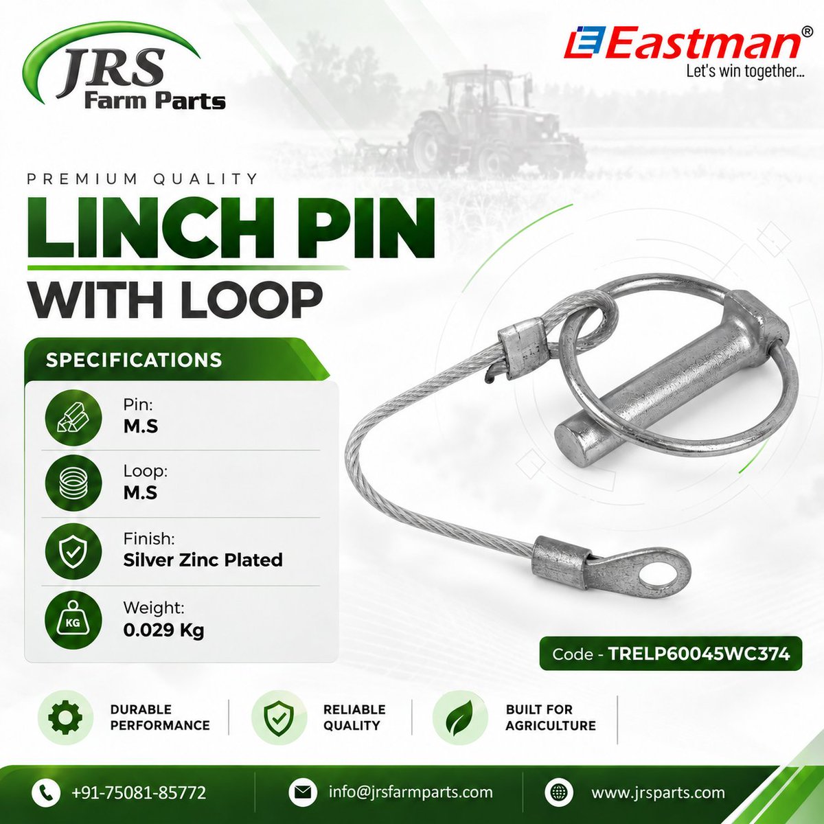 JrsFarmparts's tweet photo. Small pin. Secure connection. Our Linch Pin with Loop is designed for quick installation and secure locking in tractor linkage, agricultural machinery, and equipment applications.
.
#LinchPin #linchpinwithloop #JRS #jrsfarmparts #farmparts #tractor #tractorparts https://t.co/gWta0Fvb3Q