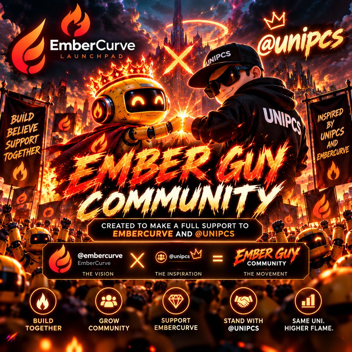 theunipcsgod's tweet photo. 🔥 THE EMBER GUY COMMUNITY IS OFFICIALLY HERE. 🔥

Built with one mission: stand behind the EMBERCURVE community and support @unipcs.

@embercurve × @unipcs = EMBER GUY 🔥🟠
Inspired by the fire of EmberCurve.
Inspired by the conviction of @theunipcs .
Powered by the community that refuses to stop building.
This isn't just a meme.
It's a community.
It's a movement.
It's the EMBER GUY era.

🟠 BUILD
🔥 BELIEVE
🤝 SUPPORT
🚀 BURN TOGETHER

SAME UNI. HIGHER FLAME. 🔥
#EMBERGUY #UNIPCS #EMBERCURVE
@embercurve  @theunipcs  @MeteoraAG  @MeteoraEco  @solana