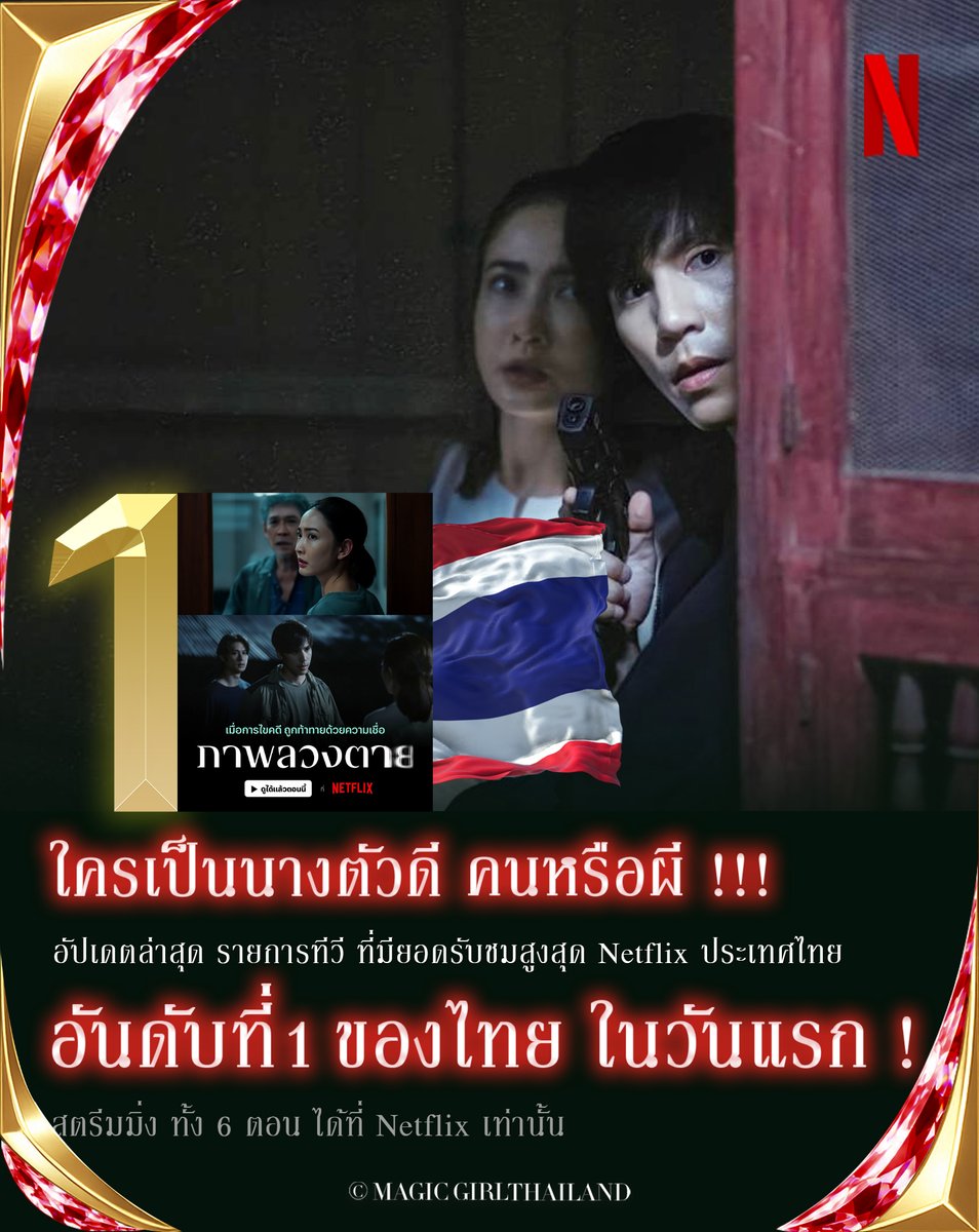 thailand_magic's tweet photo. มงลงแล้วล่าสุด !!!!!
ซีรีส์ ลึกลับ ภาพลวงตาย
นำแสดงโดย แต้ว ณฐพร, เจษ-เจษฎ์พิพัฒ, ออกัส-วชิรวิชญ์
สตรีมมิ่งทั้ง 6 ตอน ที่ Netflix เท่านั้น
.
#ภาพลวงตาย #ดูไทยหนำใจที่Netflix #NetflixTH https://t.co/NE4bi6ZtoL