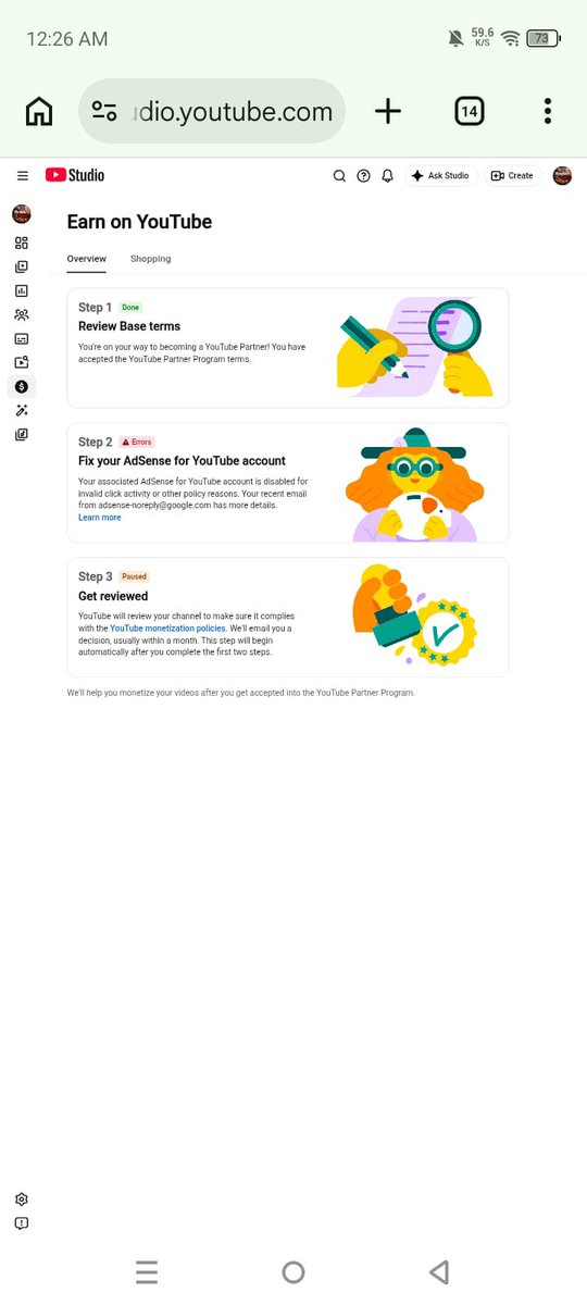 HeartPixel63895's tweet photo. @TeamYouTube My AdSense account was disabled for invalid traffic and is permanently closed. In YouTube Studio, Step 2 is stuck on Error and 'Change Association' button is NOT visible. Please manually reset Step 2 for my channel so I can link a new AdSense account. https://t.co/lrZofzYLGQ