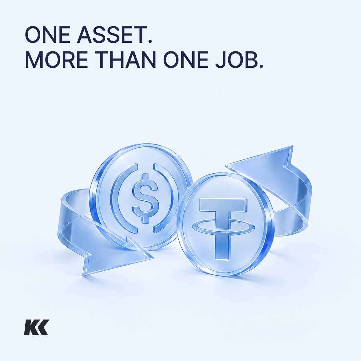 KriptoK's tweet photo. Stablecoins are useful because they can do more than sit still.

KriptoK supports assets such as USDC and USDT across its multichain platform. Hold them, move them between supported networks, swap when needed or review available vault options from the same place. https://t.co/sG9Uz581cg