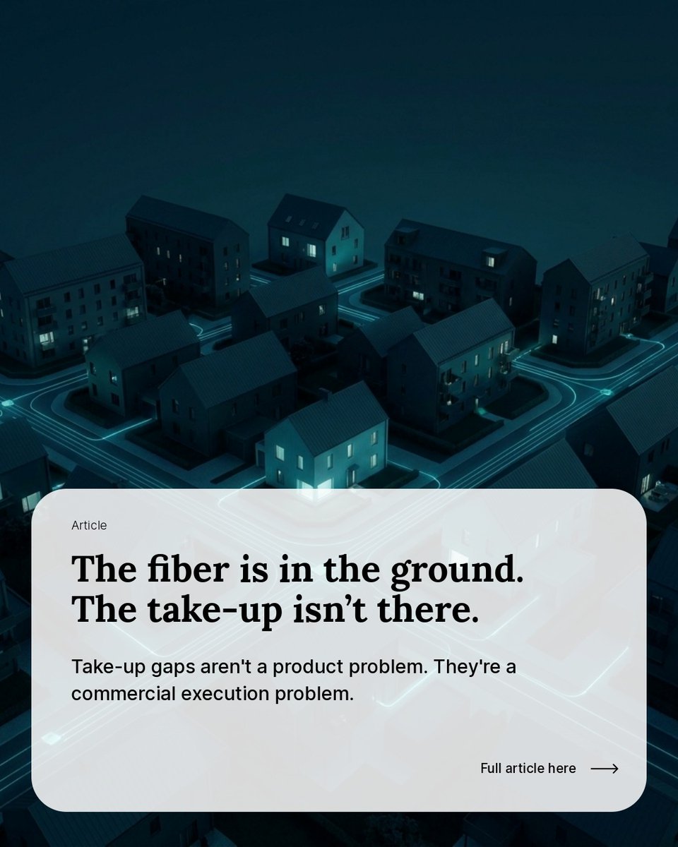 NetadminSystems's tweet photo. Fiber coverage is up across most markets. Take-up rates are not keeping pace.

That gap is a commercial problem, not a network problem. Operators who close it fast have offers live before launch, automated onboarding, and partners who can sell independently. https://t.co/Xt7r008KxR