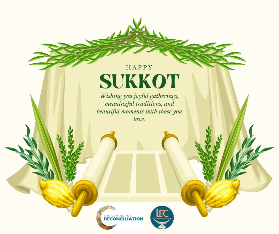 TCfReconcile's tweet photo. 🌿 Chag Sameach to Jewish communities celebrating Sukkot, the Festival of Booths. May this joyful festival of gratitude, remembrance and hospitality bring peace, blessing and togetherness.
#TheCentreForReconciliation #Interfaith #Community https://t.co/RNSTY79cmw