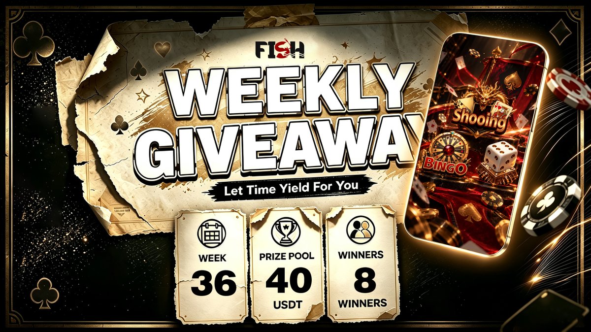 _fishyield's tweet photo. 🎉New week #Giveaway popping off

🎁Week 36 | 40 $USDT | 8 winners | 5 days

✅Follow us on X,
✅Interact with the post(❤️+🔁),
✅Share Bingo/Shooting/Monopoly on social media platforms and leave a comment with your promotion content links and your FISH UID. Content can include, but isn't limited to, reviews, tutorials, and product analyses.

🔗https://t.co/irUQqkhTAV

💡You can also submit your content links to participate in the Nuggets Plan (online promotion section) and earn higher rewards.

Submit your works. 👉 @FISHRewardBot (Telegram)