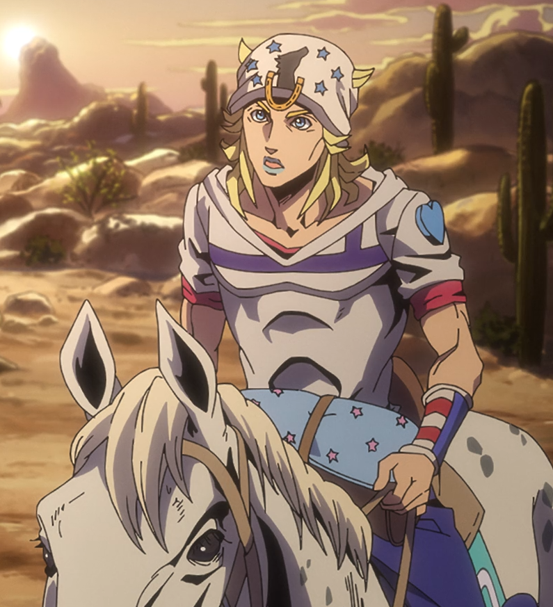 Izutooo's tweet photo. #SteelBallRun

Par contre j'viens de remarquer que Johnny transporte un truc qui a exactement les couleurs des vêtements qu'on voulait, on va sûrement l'avoir ce changement 😌🙌 https://t.co/YGk8RmzZsx