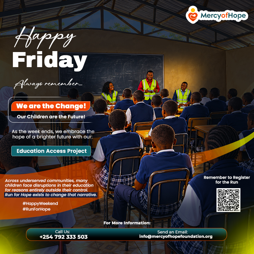MOHF_Kenya's tweet photo. 🌟 Happy Friday from Mercy of Hope Foundation! 💙🧡
As the week comes to a close, let’s remember that every child deserves the opportunity to learn, grow, and dream without barriers. https://t.co/Fu9kOCZGXM