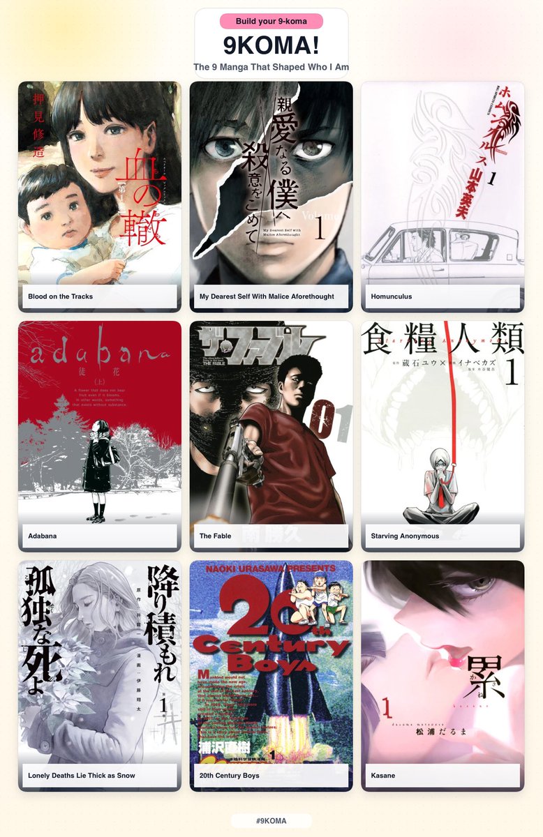 nozelism's tweet photo. 9 animanga that shapes who I am https://t.co/YXIuqEa0ax