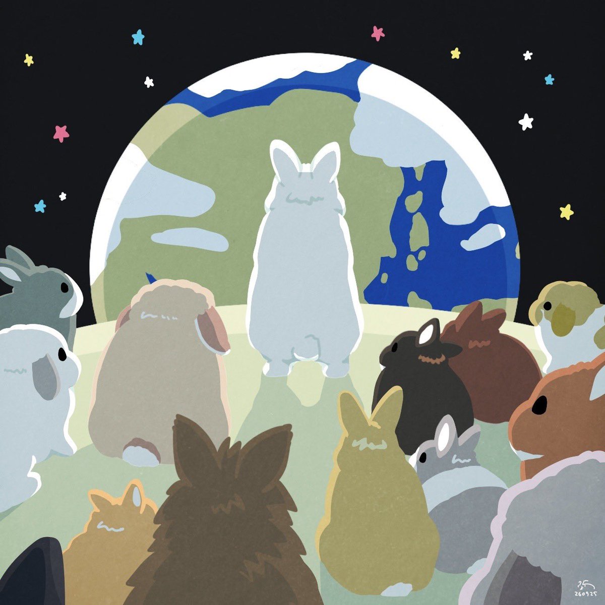 taiga15's tweet photo. 🌕人間が月を見上げるとき、月うさぎもまた地球を見下ろしているのだ🐇 https://t.co/omKQhrsEpP