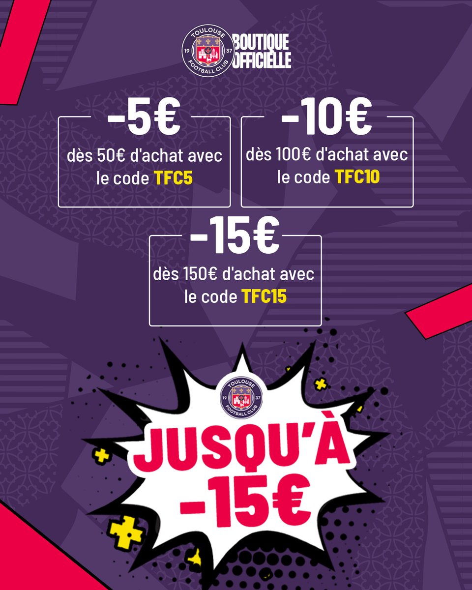 ToulouseFC's tweet photo. Jusqu'au 27 septembre inclus, profitez de remises sur notre boutique en ligne mais aussi en centre-ville 😉

Une bonne occasion pour compléter votre outfit de supporter !

👉 https://t.co/B1OTTDAHuO https://t.co/dKt5IOgVhD