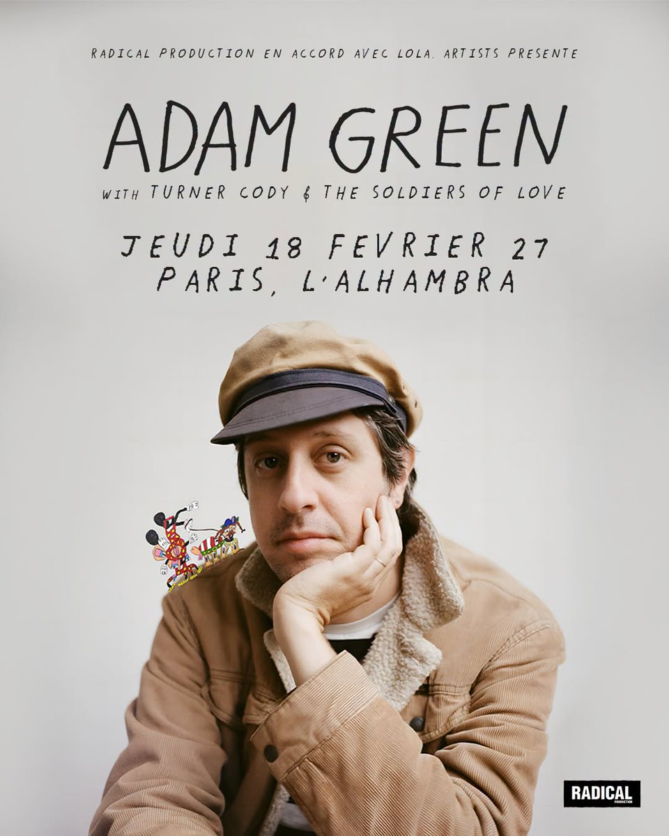 concertaparis's tweet photo. Les billets pour le concert de Adam Green à l'ALHAMBRA le 18 février prochain sont officiellement en vente  !

Rendez-vous sur la billetterie 🎟️👉 https://t.co/Cw651q2Z32 https://t.co/gjh8wrrekm