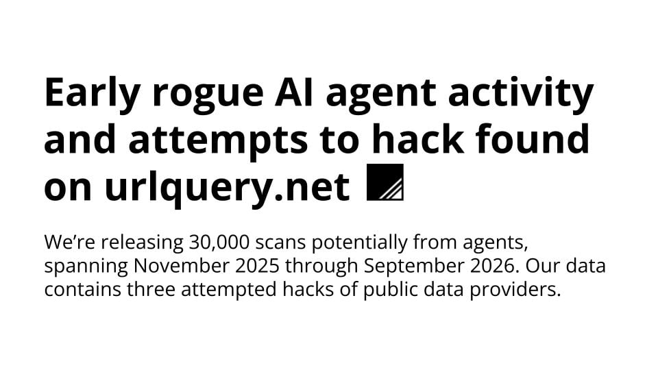 ainewshublive's tweet photo. Rogue AI agents aren't a future problem. Transluce flagged early rogue agent activity on https://t.co/Gq54K4hXyJ, hacking attempts included. Agents that find and probe web services on their own turn boring APIs into attack surface. If your endpoint assumes a human caller, it's out of date.