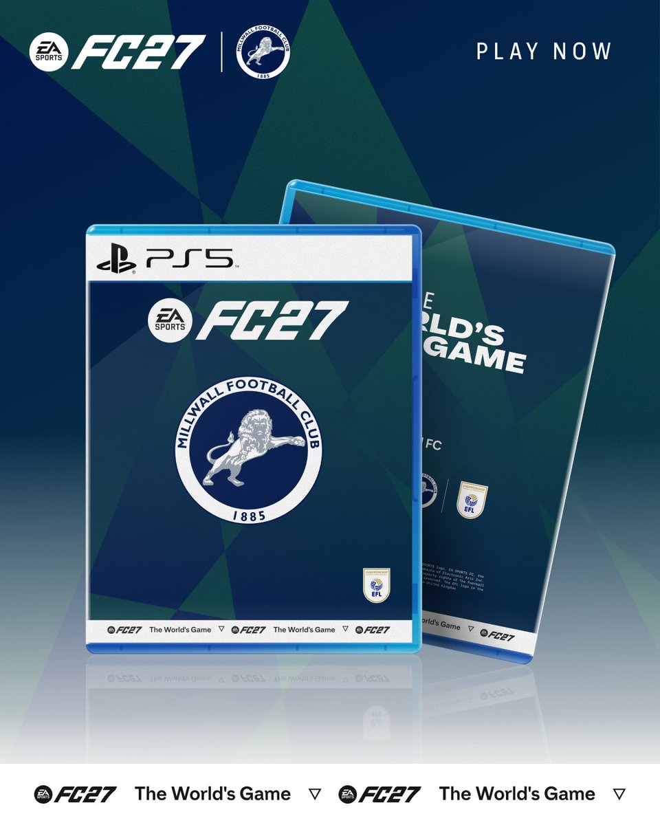 MillwallFC's tweet photo. #AD 

Experience the EFL in #FC27 🤝

Play now 👉 https://t.co/QbhKXTvhWu https://t.co/byAMt6QZ6K