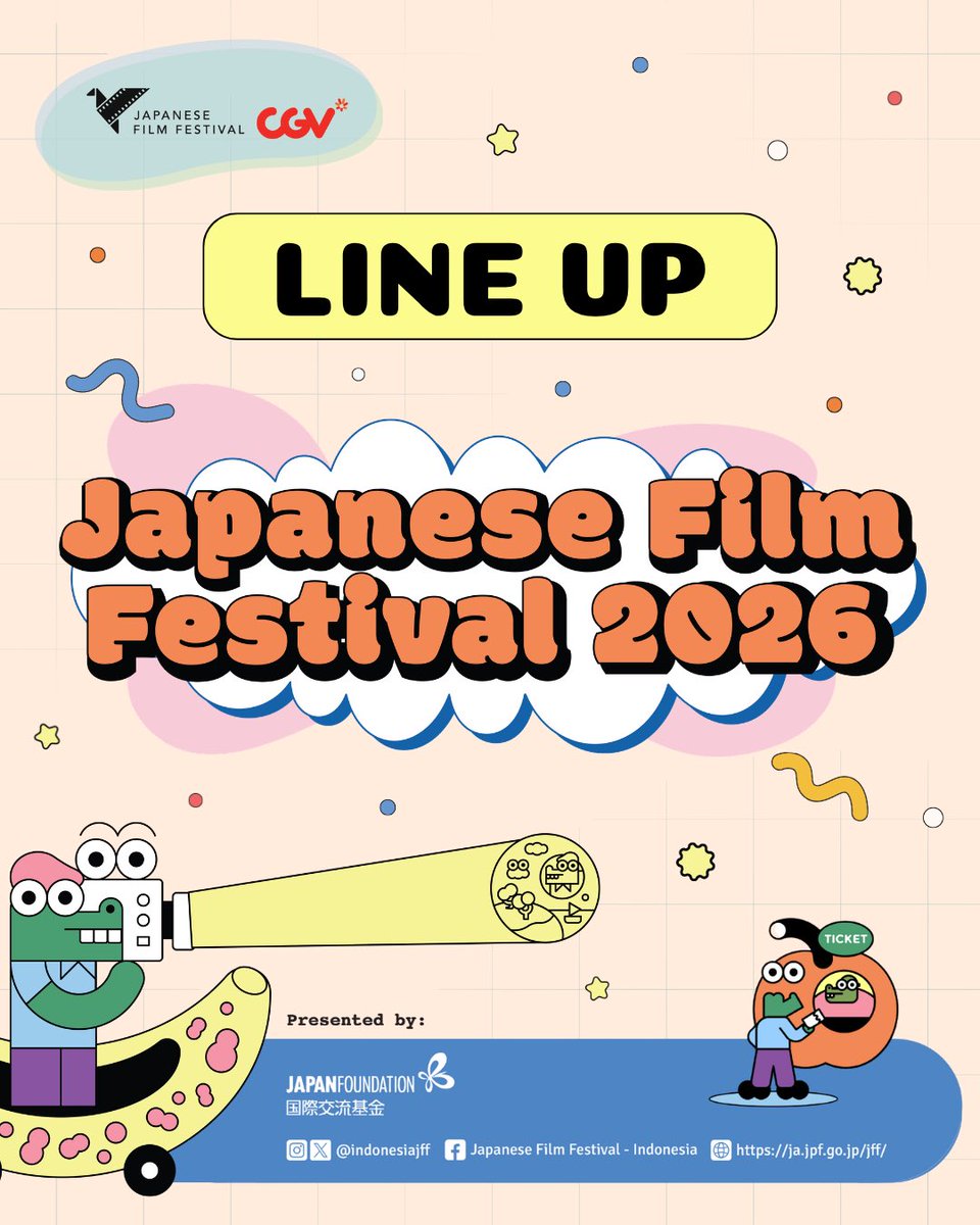 indonesiajff's tweet photo. Yang ditunggu-tunggu... LINEUP FILM JFF 2026!🎥🎉 https://t.co/c6u4eUocmW