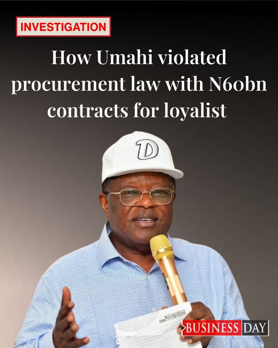 BusinessDayNg's tweet photo. In 2023, Joshua Okoro campaigned for David Umahi.

Eight months after Umahi became minister, Okoro’s company began receiving contracts worth billions from the Ministry of Works violating Nigeria’s procurement law. https://t.co/AmFqrNGmjU